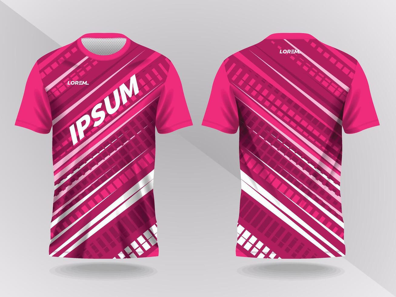 Pink sports jersey with geometric design vector