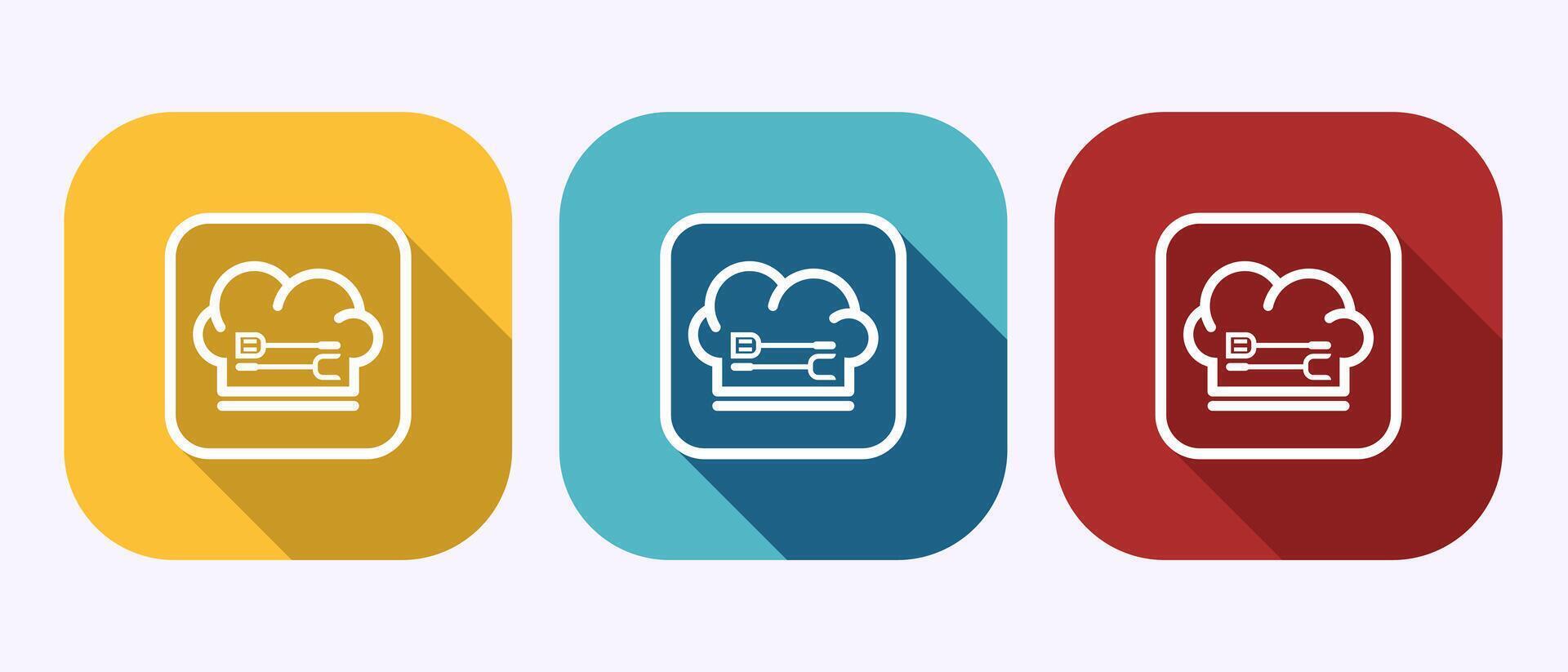 Chef icon design, Restaurant, Cooking sign in shadow button design vector