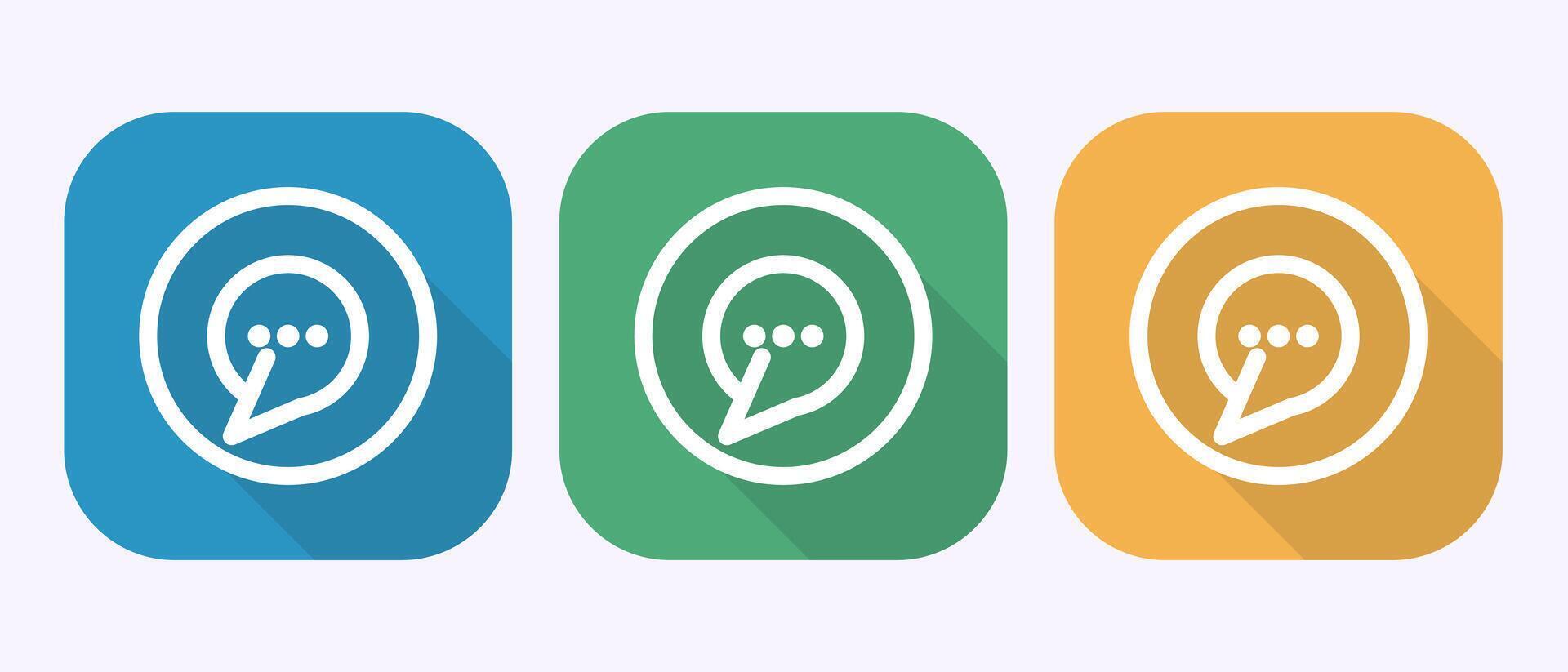 Chat icon, Message sign symbol in shadow button design vector