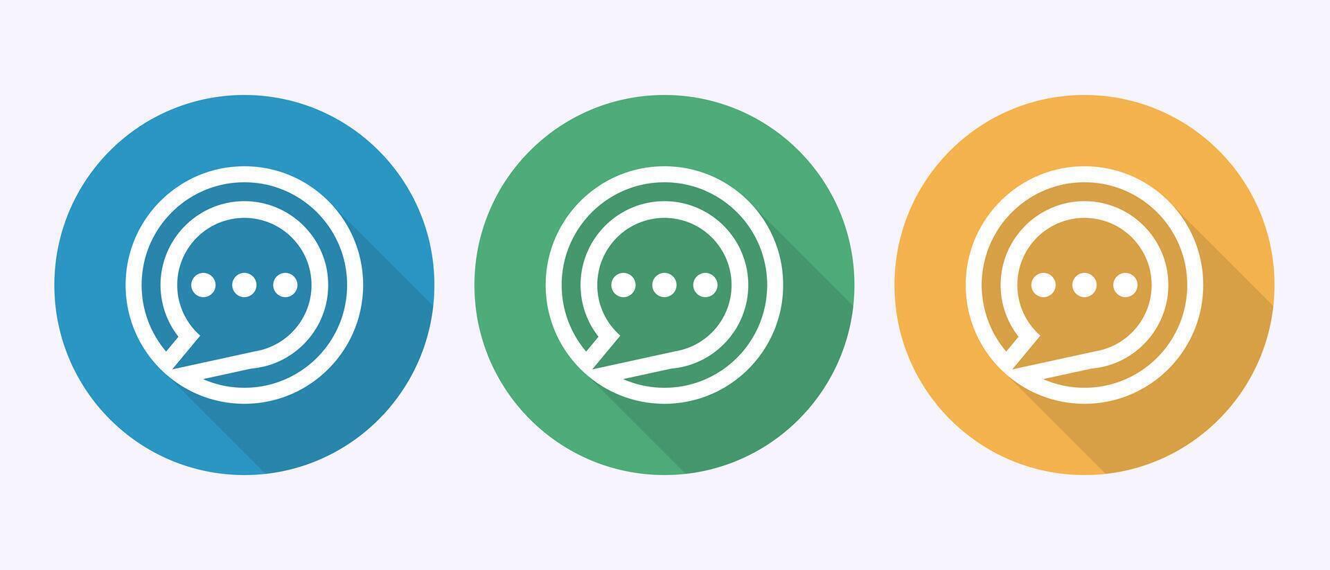 Chat icon design, Message sign symbol in shadow button design vector