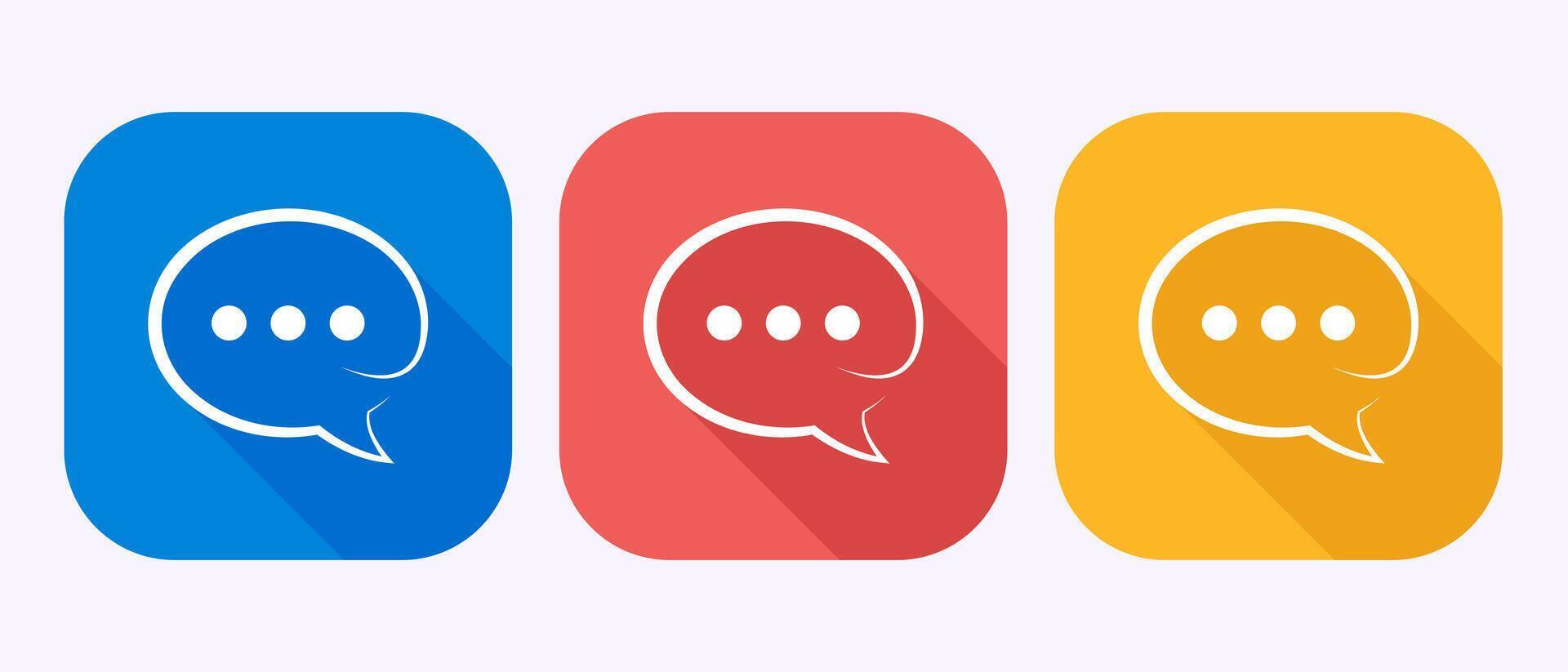 Chat icon design illustration, Message symbol in shadow button design vector