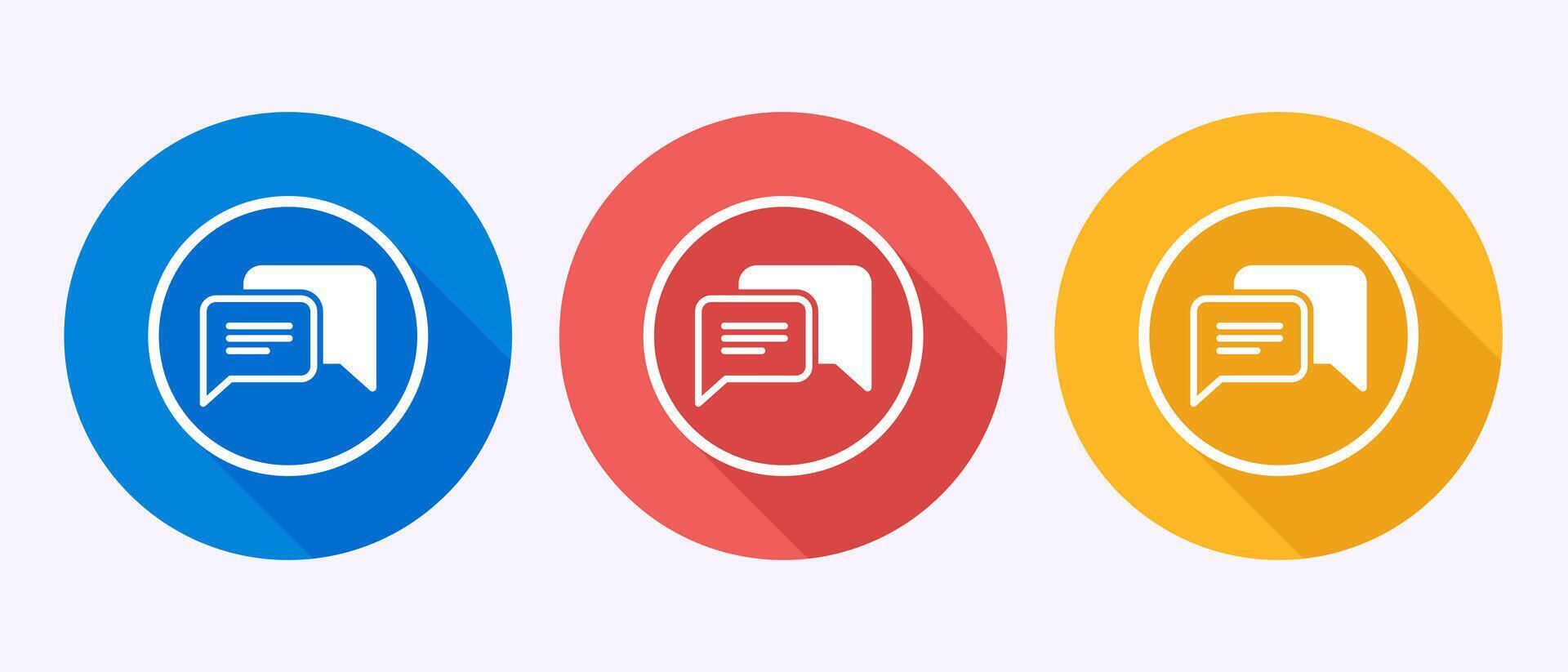 Chat icon design illustration, Message sign in shadow button design vector