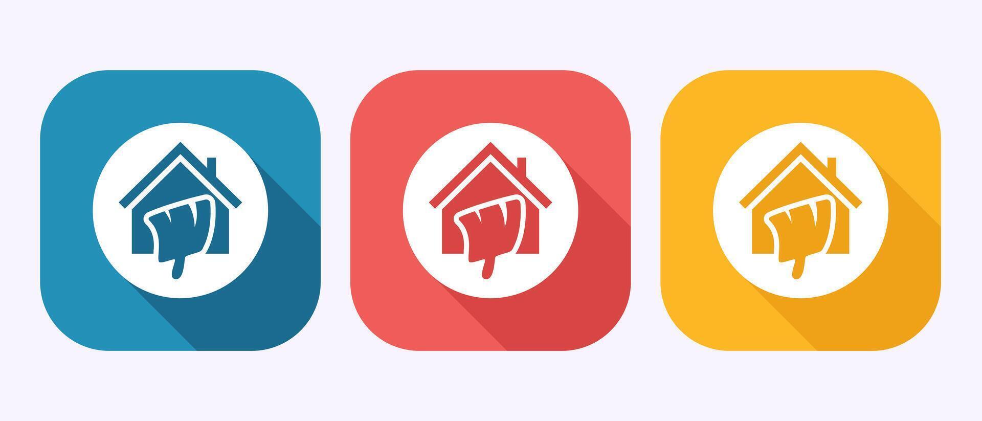 Home painting icon design. House painting symbol in shadow button design vector