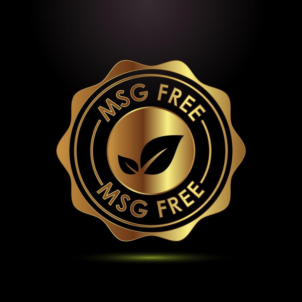 MSG free icon illustration, Msg label sign for web and app in gold color style vector