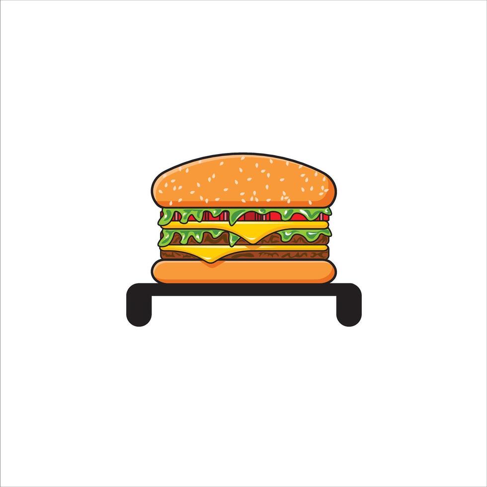 burger food with tomato bread, vegetables, and meat vector