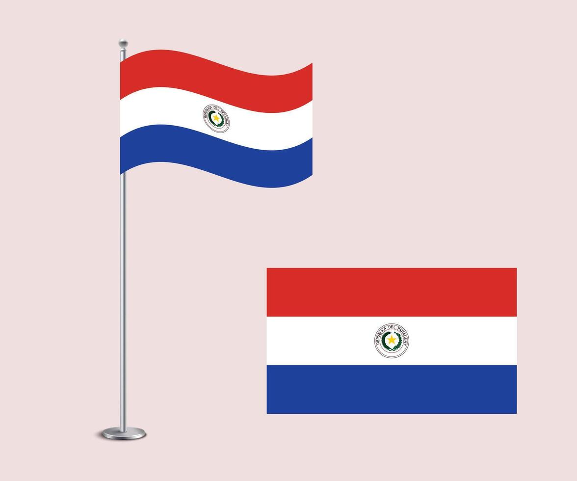 Paraguay Flag Design Editable Flat Style for Web Print and International Use vector