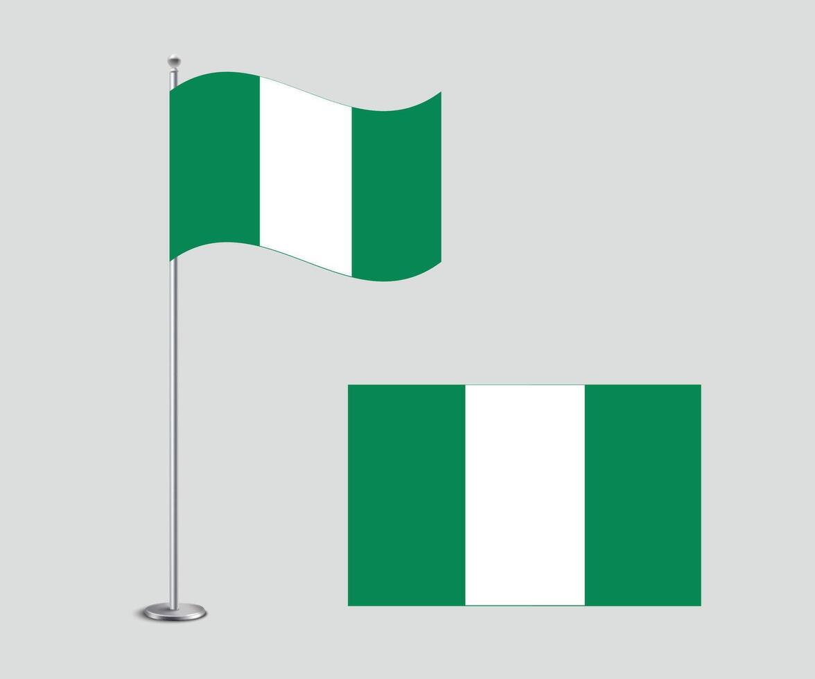 Nigeria Flag Design Editable Flat Style for Web Print and International Use vector