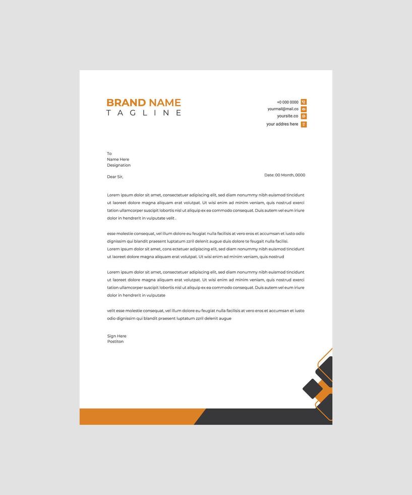 Simple and Clean Letterhead for Business Identity vector