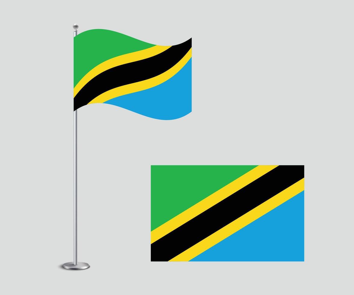 Tanzania Flag Design Editable Flat Style for Web Print and International Use vector