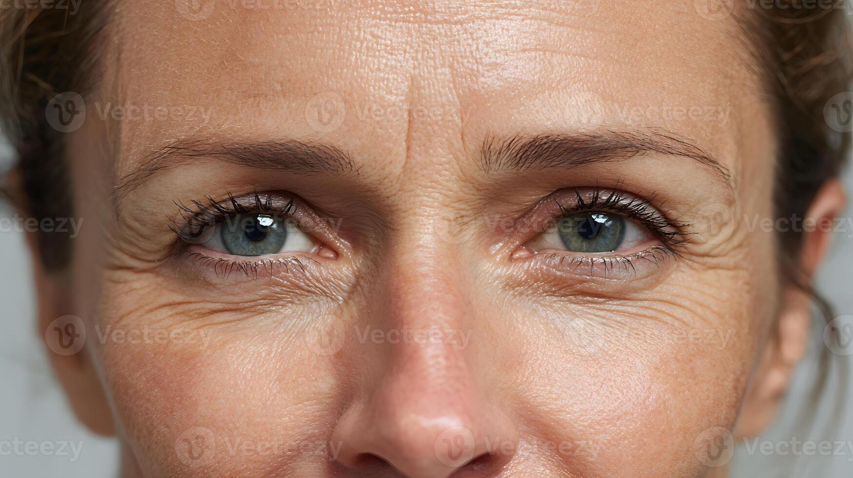A Facial closeup before botox with visible expression lines photo