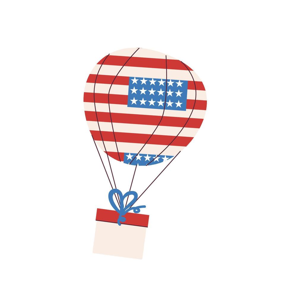 Celebrating independence day with a patriotic hot air balloon design vector