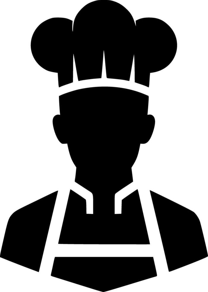 a silhouette of a chef icon vector