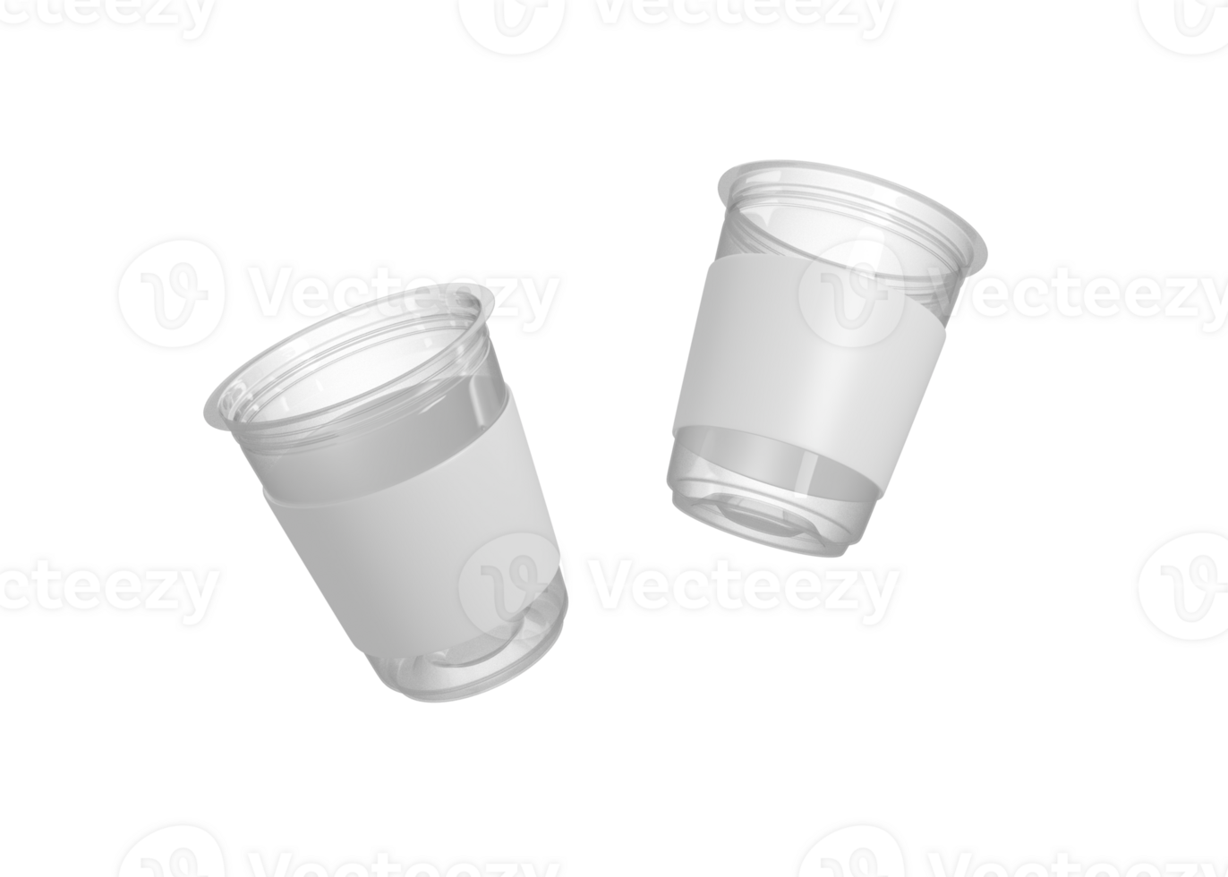 Dual Transparent Coffee Cups for Brand Comparison png