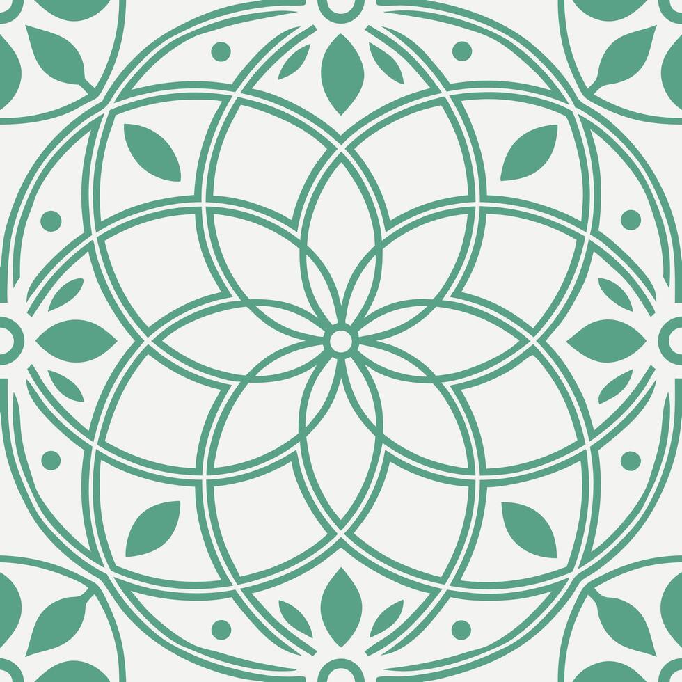 Seamless pattern with stylized floral and geometric elements vector