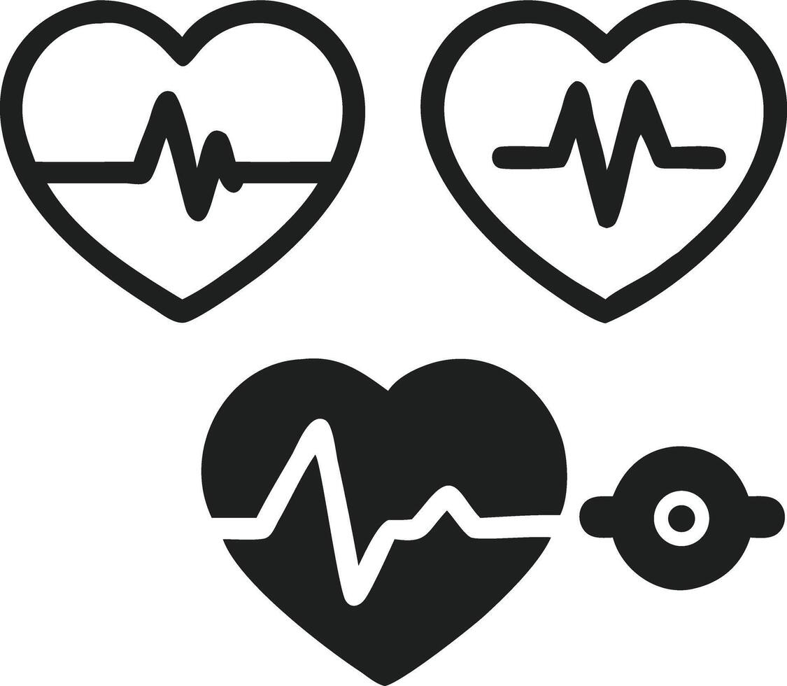 Repeating heart and heartbeat icons, health and wellness theme vector