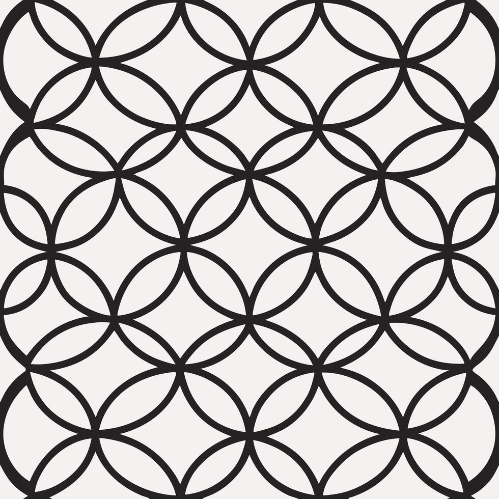 A seamless pattern of overlapping black circles on a white background vector