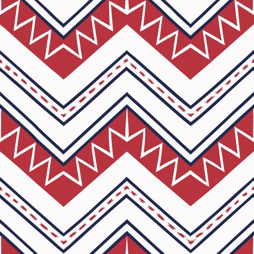 Bold chevron zigzag pattern, vibrant red and white, energetic flat design vector