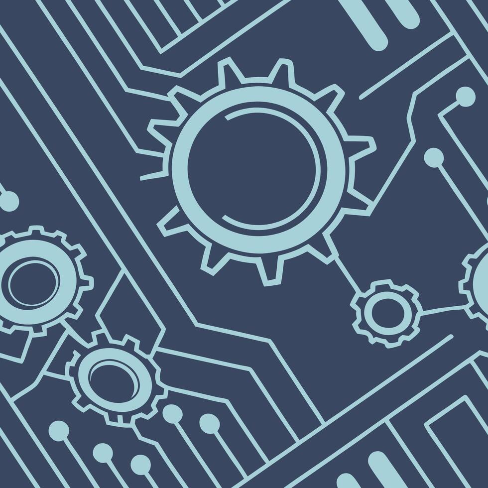Gear and circuit design pattern vector