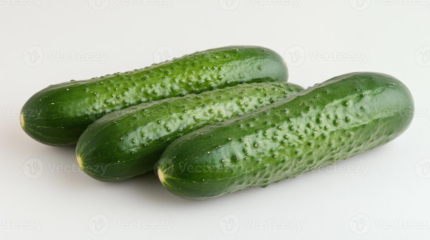Three fresh cucumbers photo