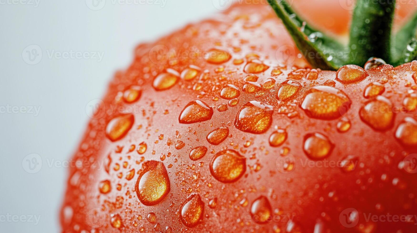 Close-up of a wet tomato photo