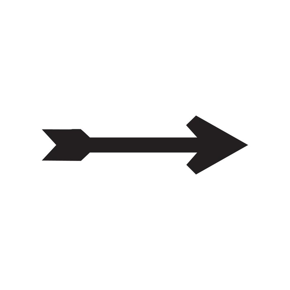 Simple black arrow silhouette pointing to the right isolated on white background vector