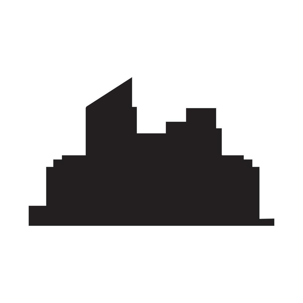 Abstract Cityscape Silhouette with Geometric Shapes and Modern Architecture silhouette vector