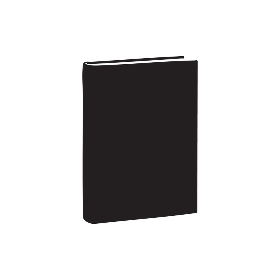 A simple black silhouette of a closed book isolated on white background silhouette vector