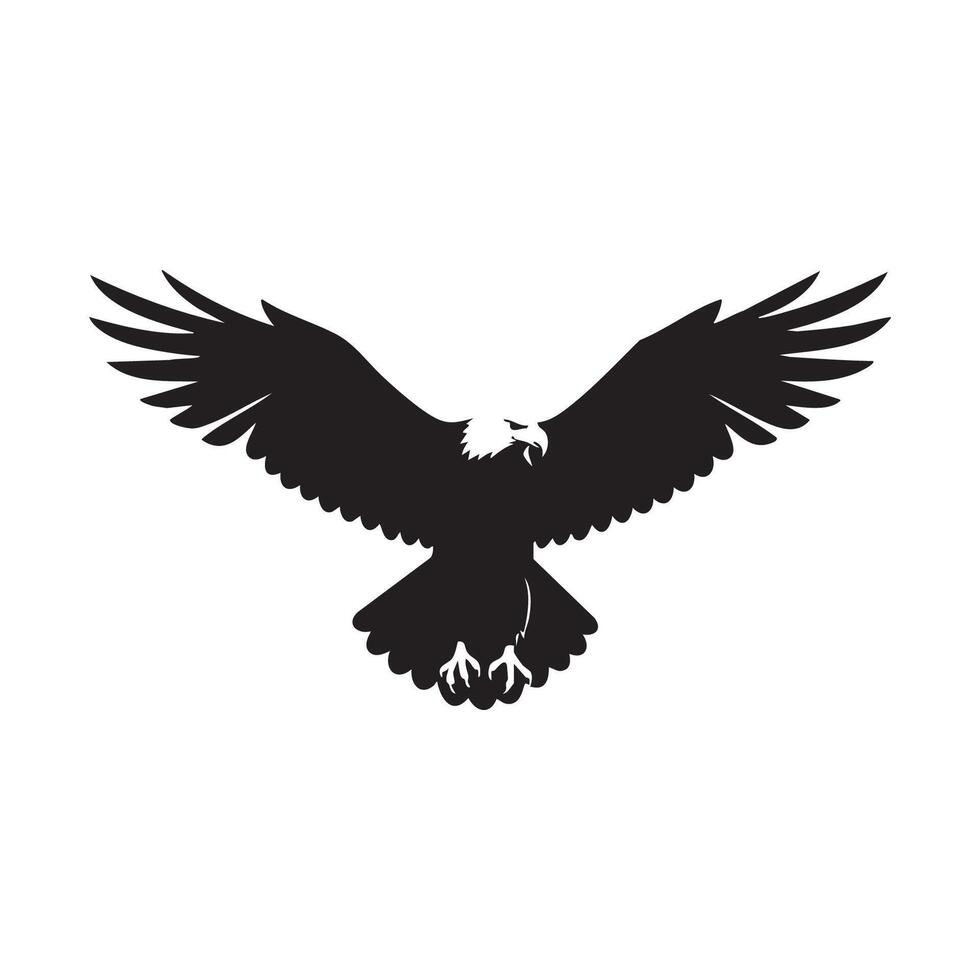 Majestic eagle in flight with wings spread wide a powerful silhouette isolated on white background vector