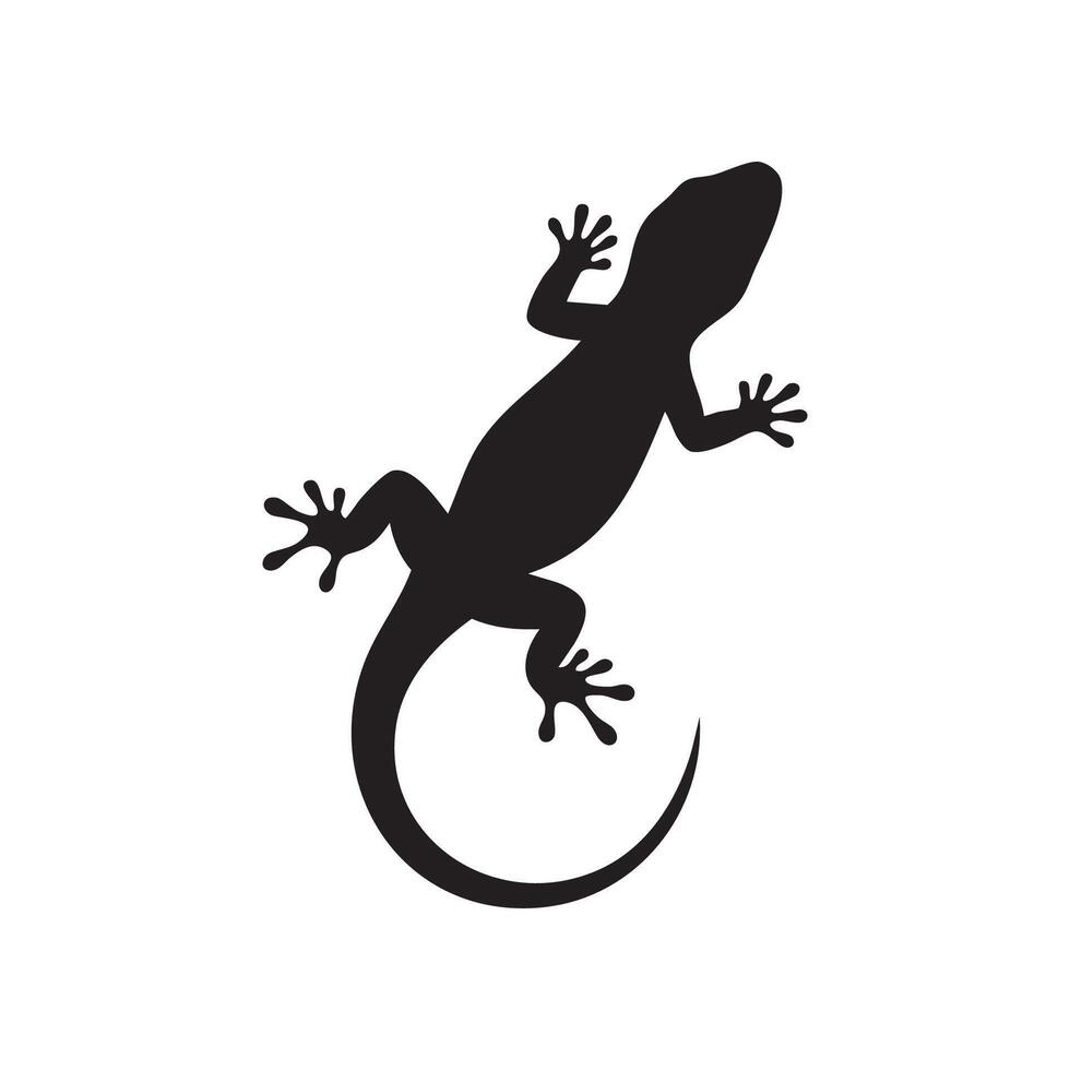 Elegant Gecko Silhouette on White Background for Design Projects vector