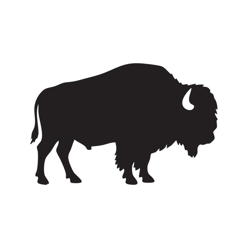 Bison silhouette on white background vector