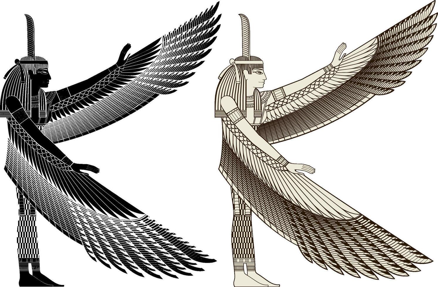 Maat.Egyptian god and symbol. vector