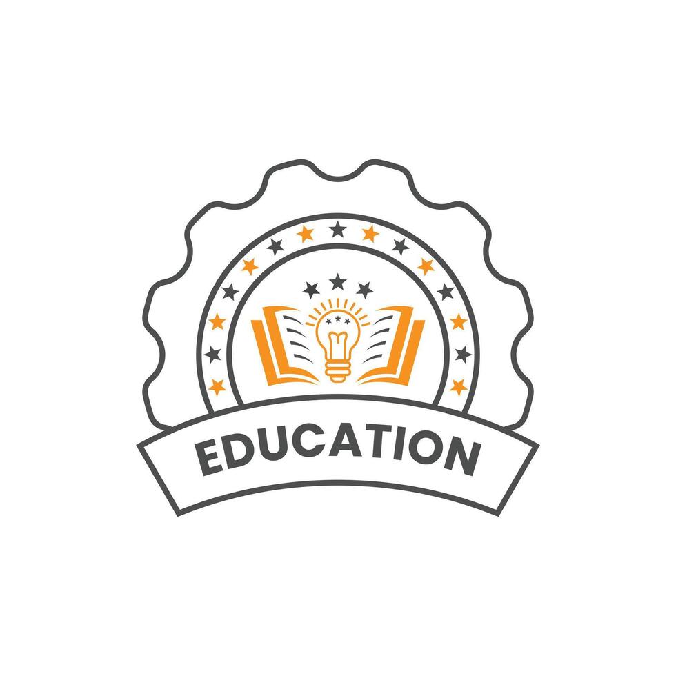 Logo For Education With Line Design vector