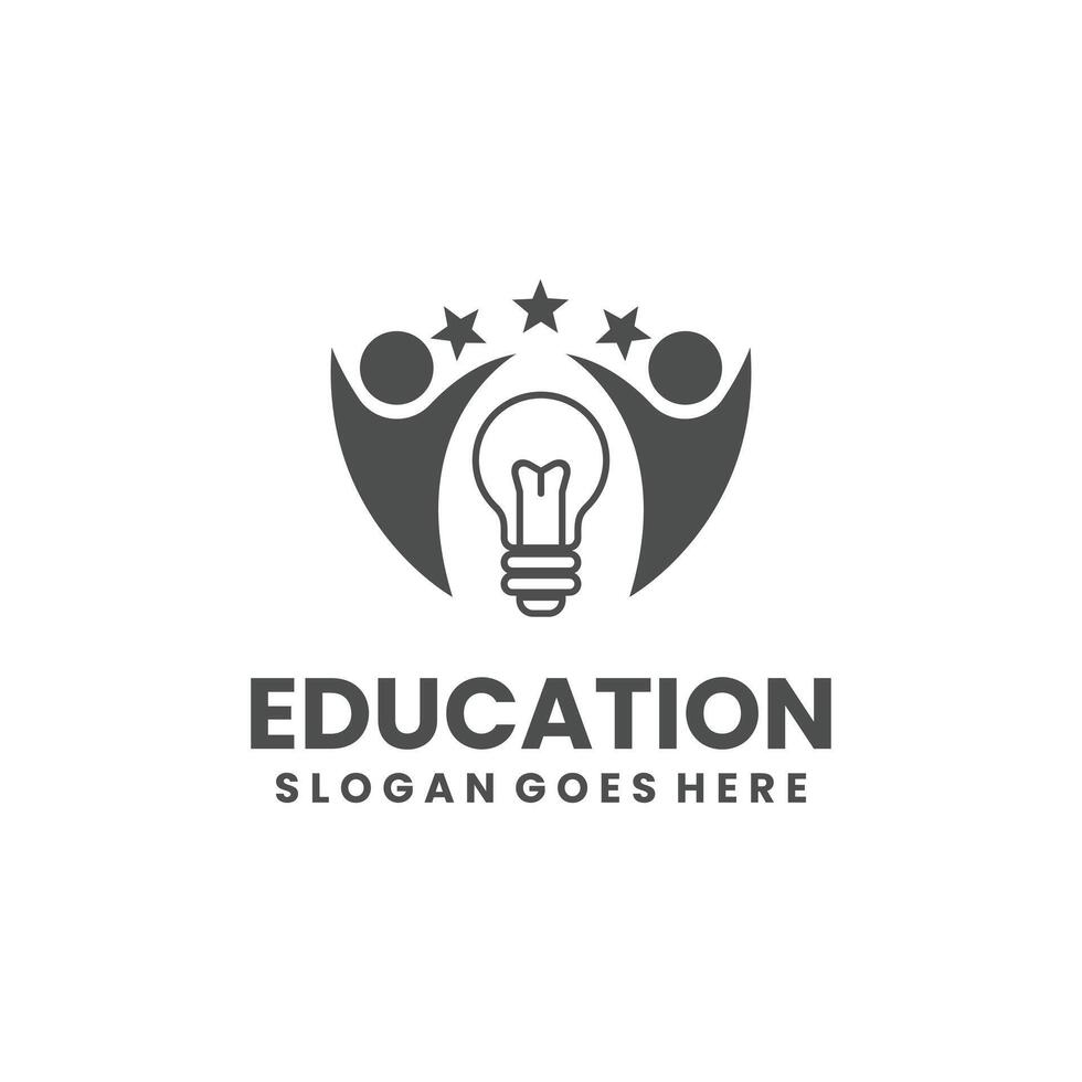 Logo For Education With Line Design Color Flat vector