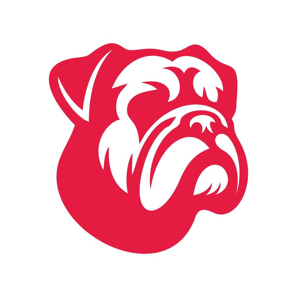 bulldog head silhouette logo design vector