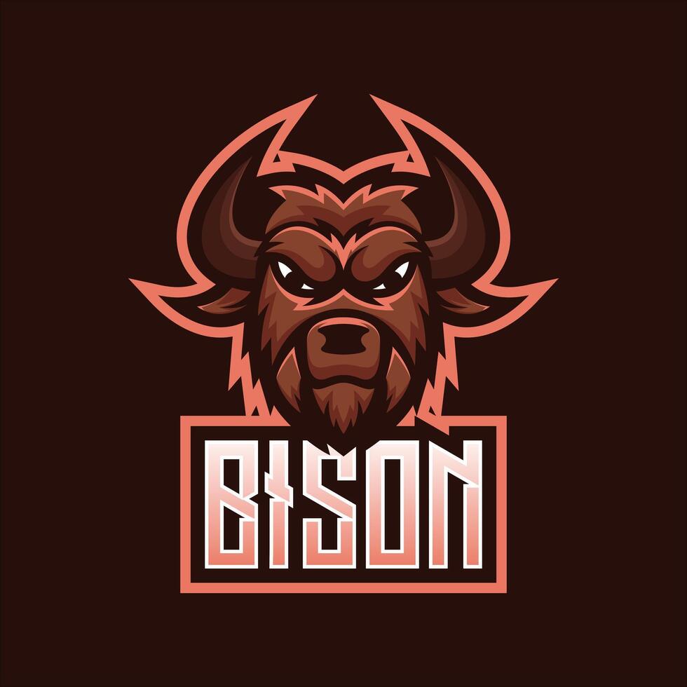 Bison logo design illustration vector