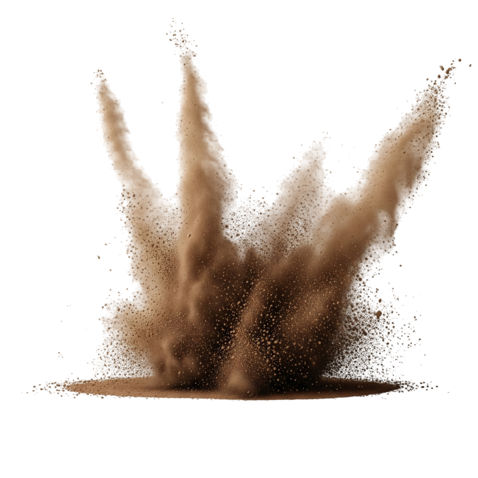 A brown powder is being thrown into the air png