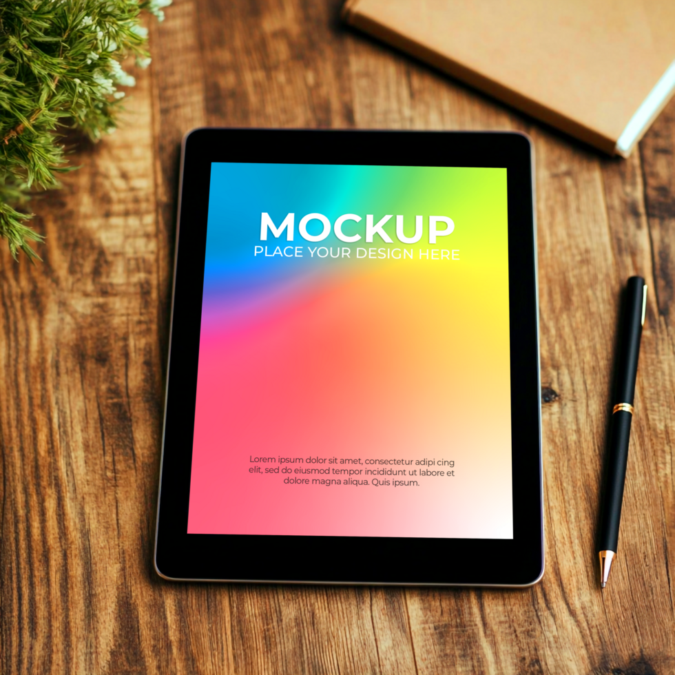Vibrant Tablet Mockup Perfect for App Website Displays psd