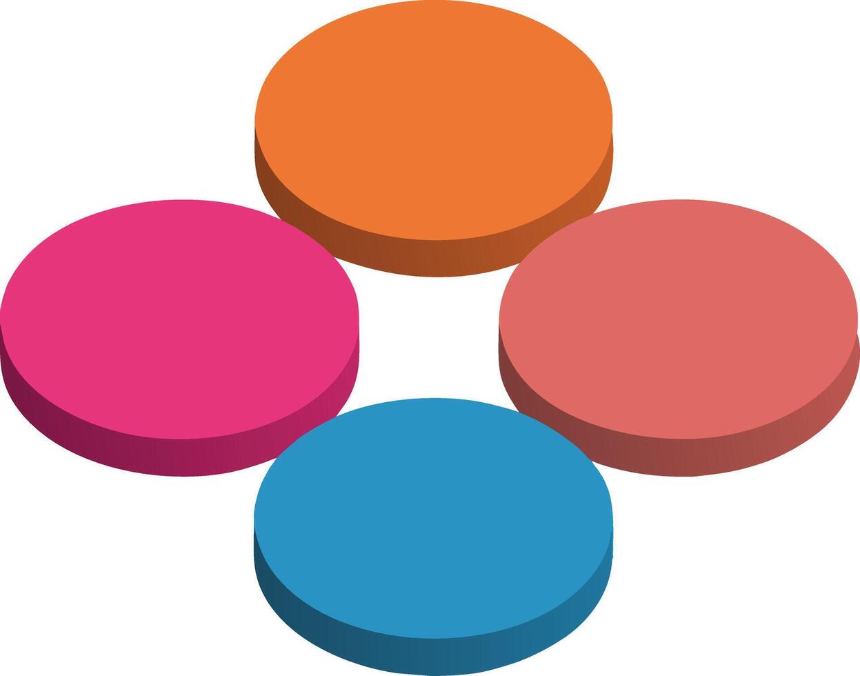 Colorful circular buttons in blue pink orange and red flat design for graphic resources and user interface elements vector