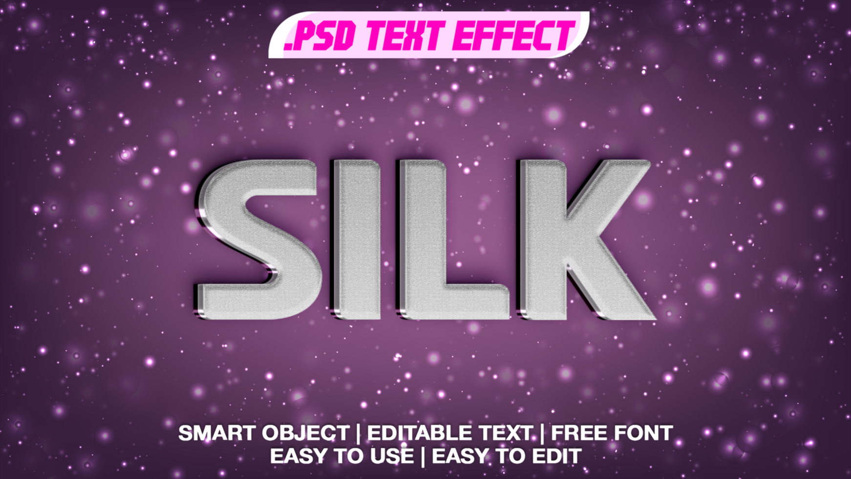 Metallic Silk Text Effect Template psd