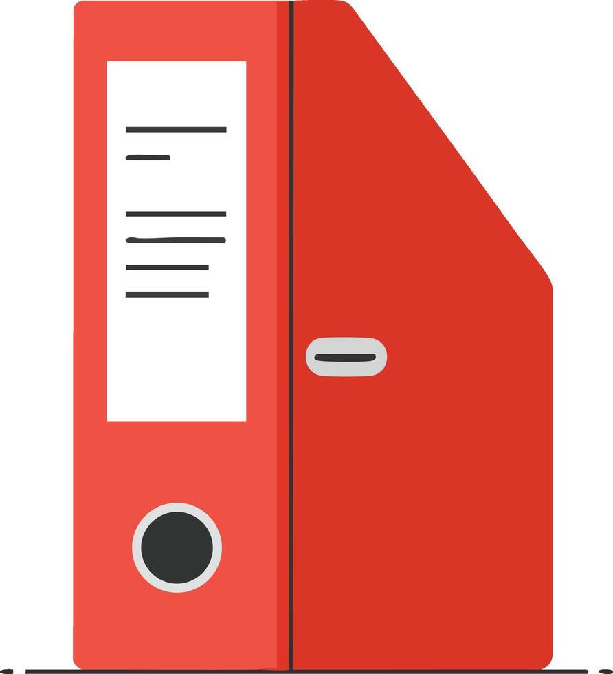 Red office file folder binder illustration for document organization and storage image vector