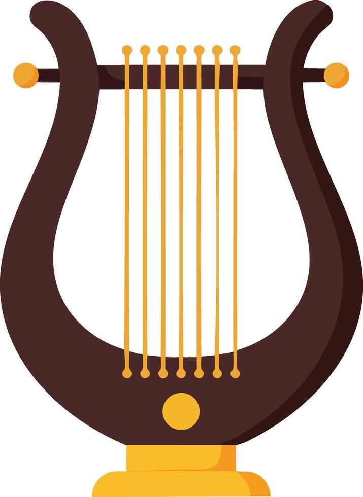 Lyre musical instrument ancient stringed harp with golden accents illustration design for music and culture concept vector
