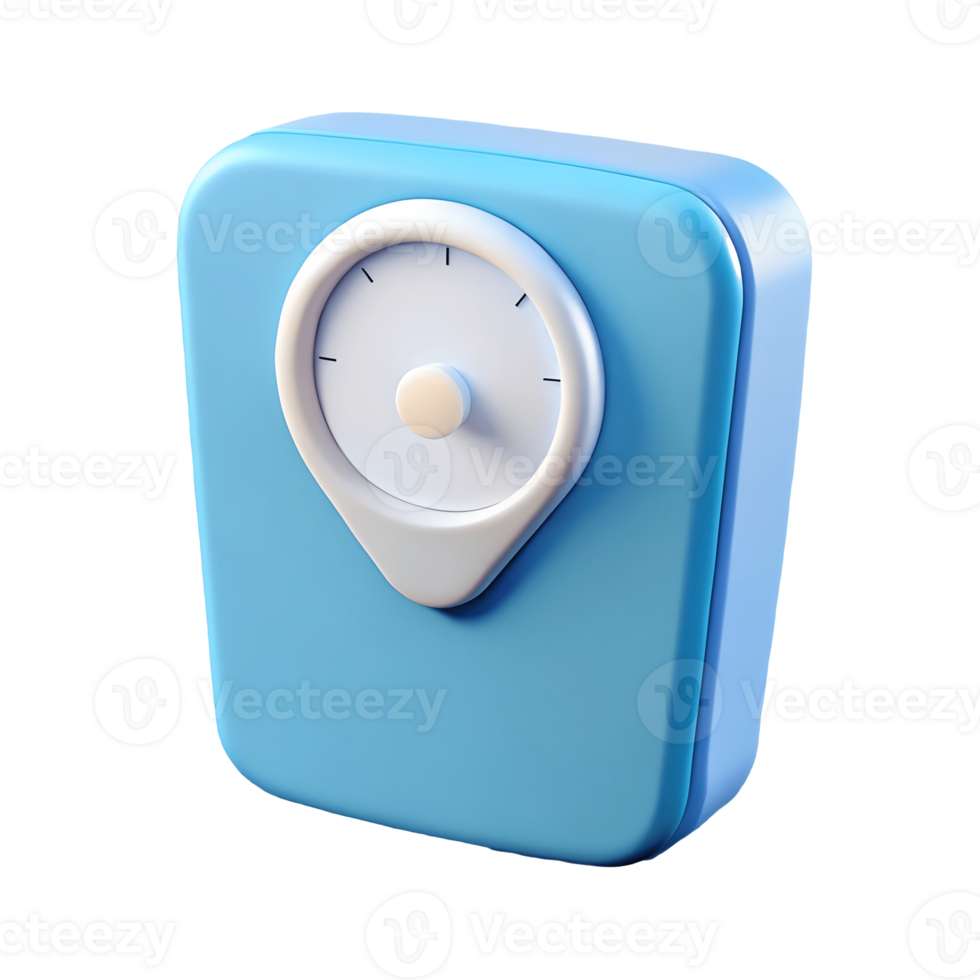 3D Render of a Blue Location Pin Icon Perfect for GPS and Mapping Applications on a transparent background png