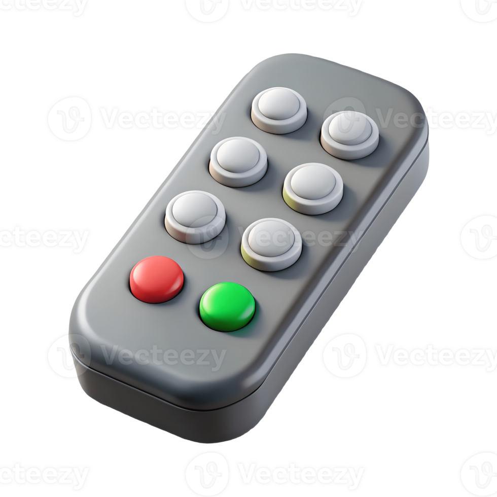 Cartoon Remote Control with Buttons, a Simple Electronic Device, Isolated on White Transparent Background png