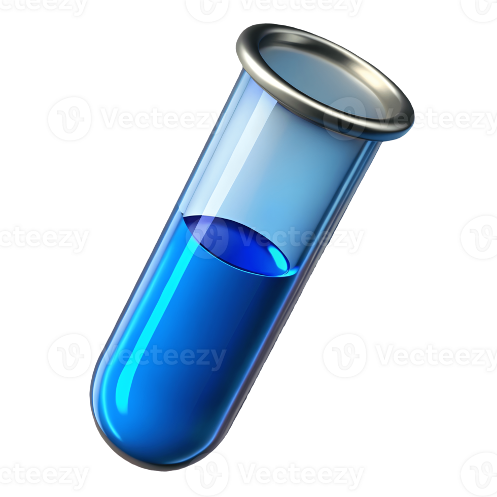 Blue Liquid Test Tube Science Experiment, Medical Research, Chemical Analysis, Lab Equipment, Scientific Study, Health and Medicine, Pharmaceutical Testing. Transparent Background png