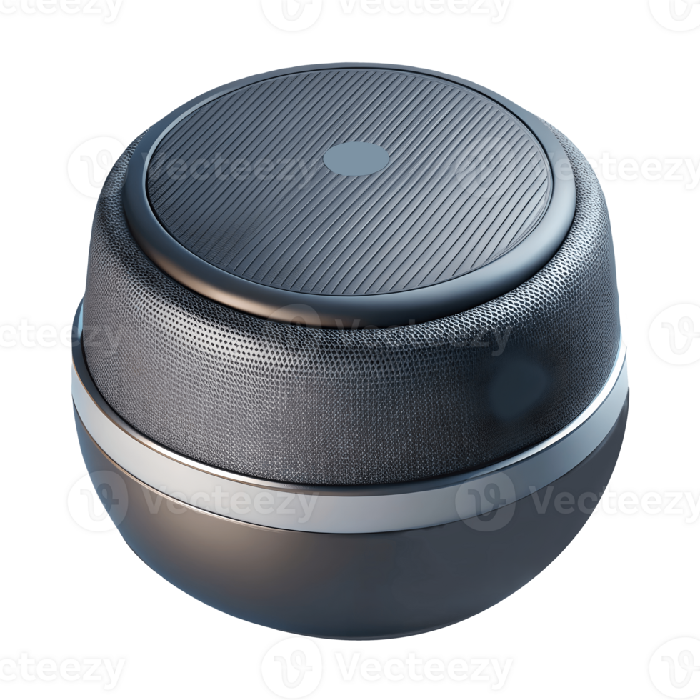 Sleek Wireless Speaker Modern Audio Device with Textured Design and Polished Accents on Transparent Background png