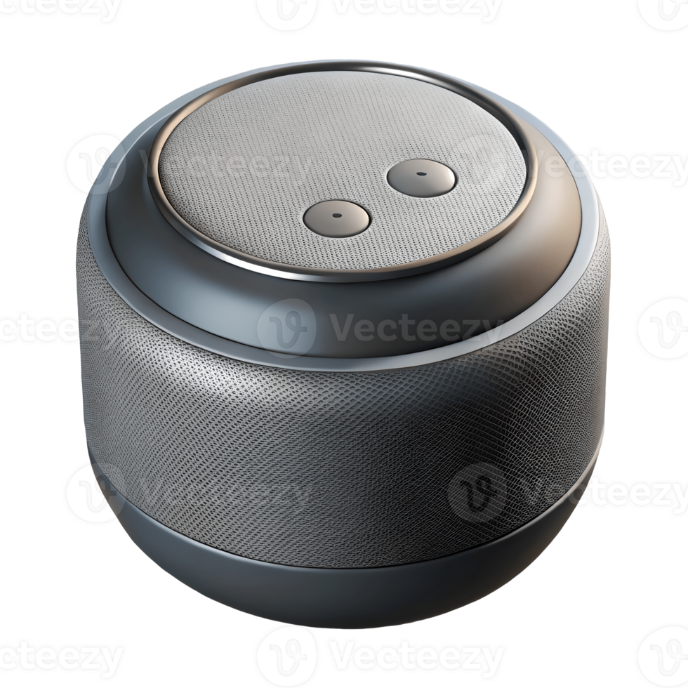Gray Wireless Speaker Device, Modern Audio Technology, Premium Sound Quality, Stylish Home Electronics, Voice Assistant Enabled Transparent Background png