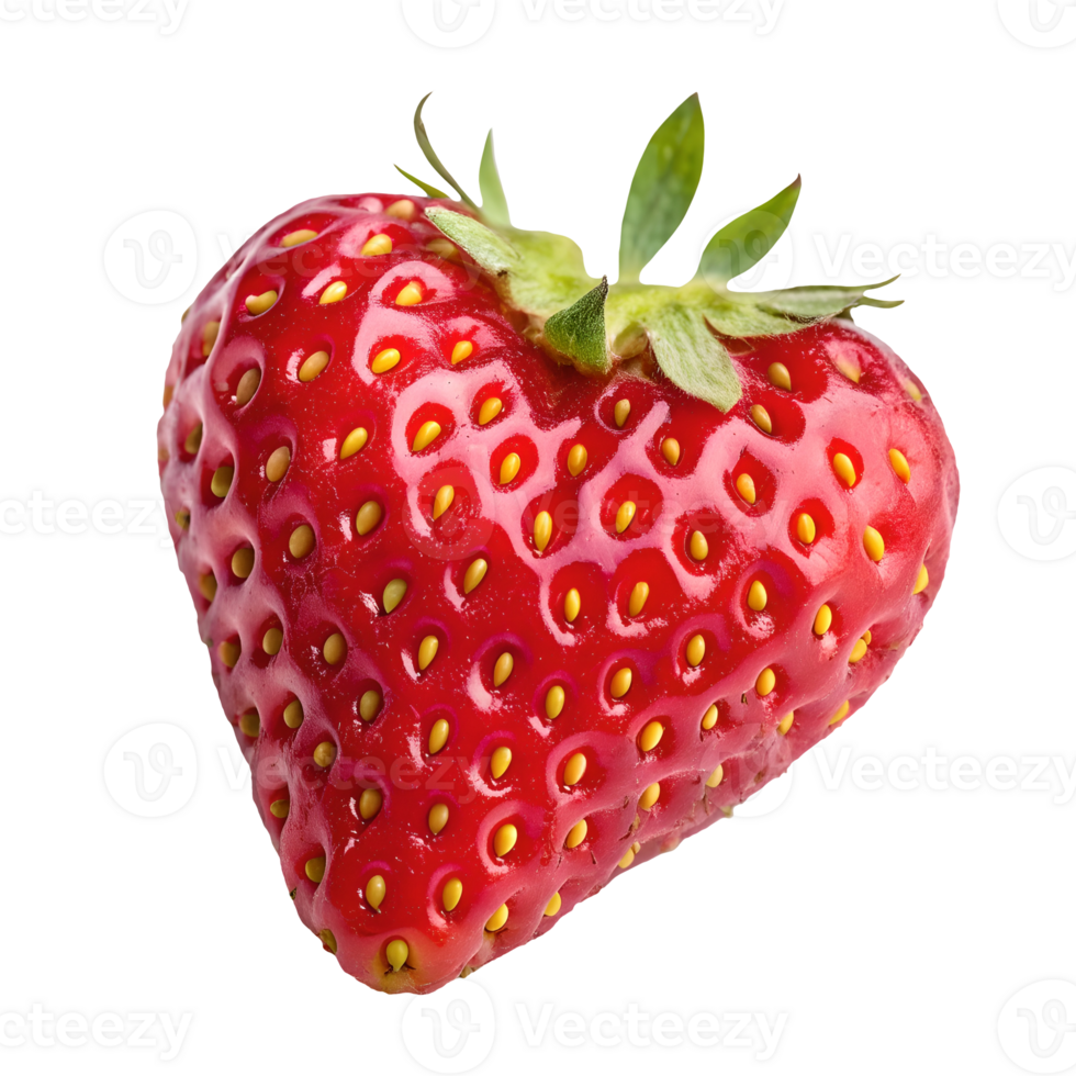 Fresh Juicy Red Strawberry Isolated on, Close Up Healthy Fruit, Summer Vitamin Boost Transparent Background png