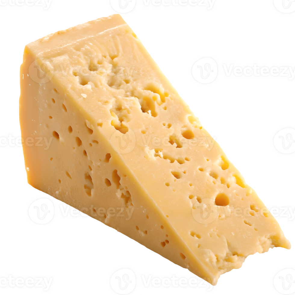 Delicious Triangular Swiss Cheese Wedge Isolated on, Appetizing Dairy Product for Culinary Delights and Recipes Transparent Background png