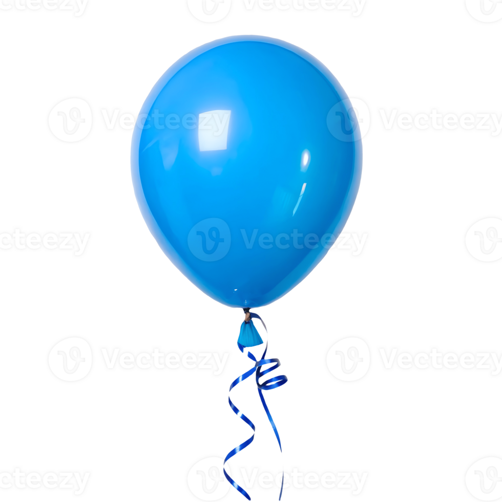 Bright Blue Balloon Floating Cheerfully on Celebration and Party Decoration Transparent Background png