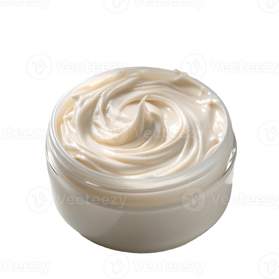 Creamy Moisturizer in Clear Jar Luxurious Skincare, Beauty Product, Hydrating, Skincare Routine, Close Up, Wellness, Cosmetics Transparent Background png